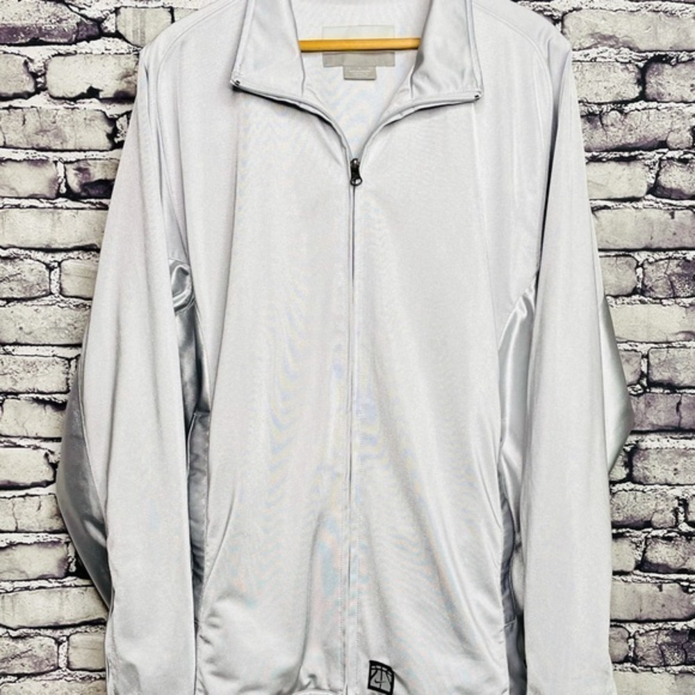 Nike‎ Track Suit Warmup Silver Gray Top Full Zip Y2k Vintage Size Mens Large